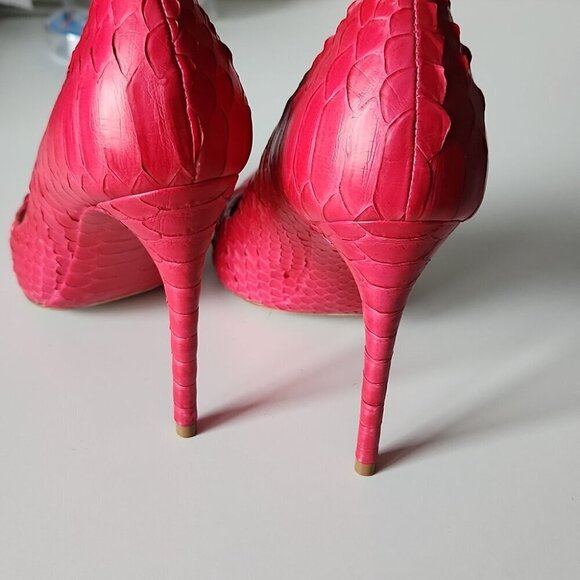 ALEXANDRE BIRMAN | Olga pumps heels snake embossed azalea pink sz 39 - Picture 5 of 6